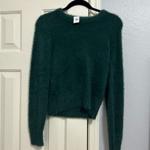 Green fuzzy sweater